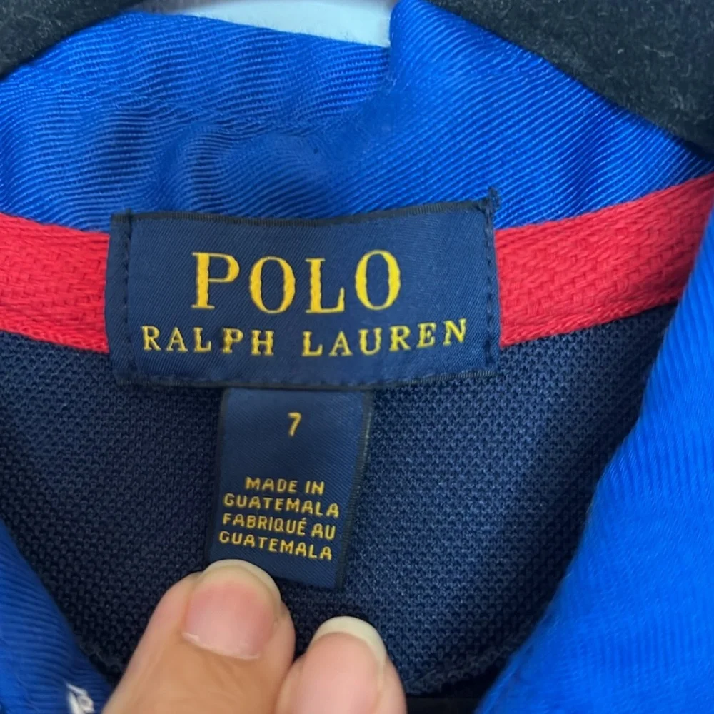 NWOT POLO Ralph Lauren Kids Blue Colorblock Short Sleeve Dress Shirt Boys Size 7 - Picture 6 of 7
